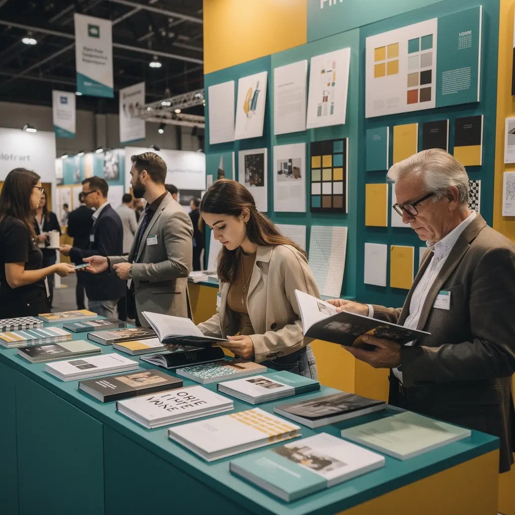 Tým designérů pracujících na inovativním projektu brožury